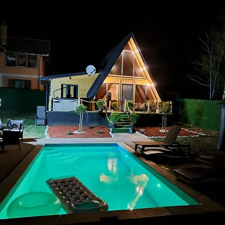 A-frame Wellness With Private Pool, Sauna & Jacuzzi Near Belgrade *